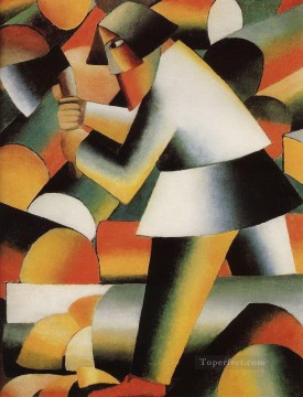 Puramente abstracto Painting - leñador Kazimir Malevich resumen